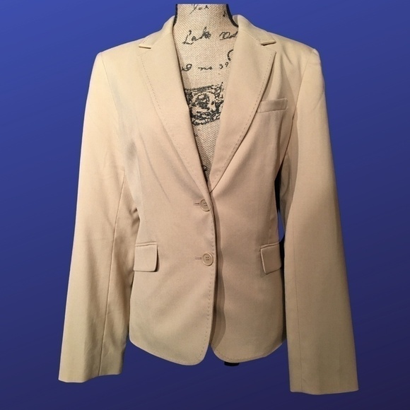 𝅺new YORK & COMPANY STRETCH Career Blazer Jacket, CAMEL, NWT, Size 14 - Picture 1 of 9